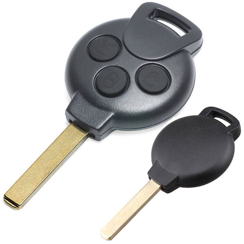 Mecerdes Smart Fortwo 451 Remote Key 3 Buttons 433MHz with PCF7941 Chip Laser Blade