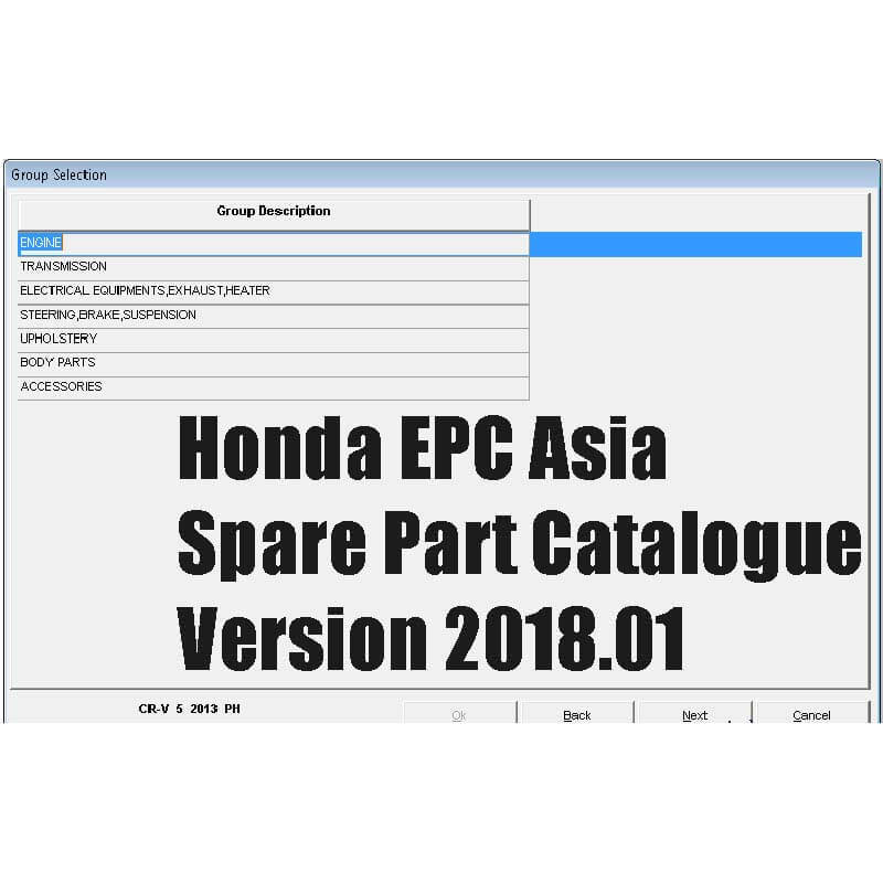 Honda EPC Spare Part Catalogue Asia Version 2018.01