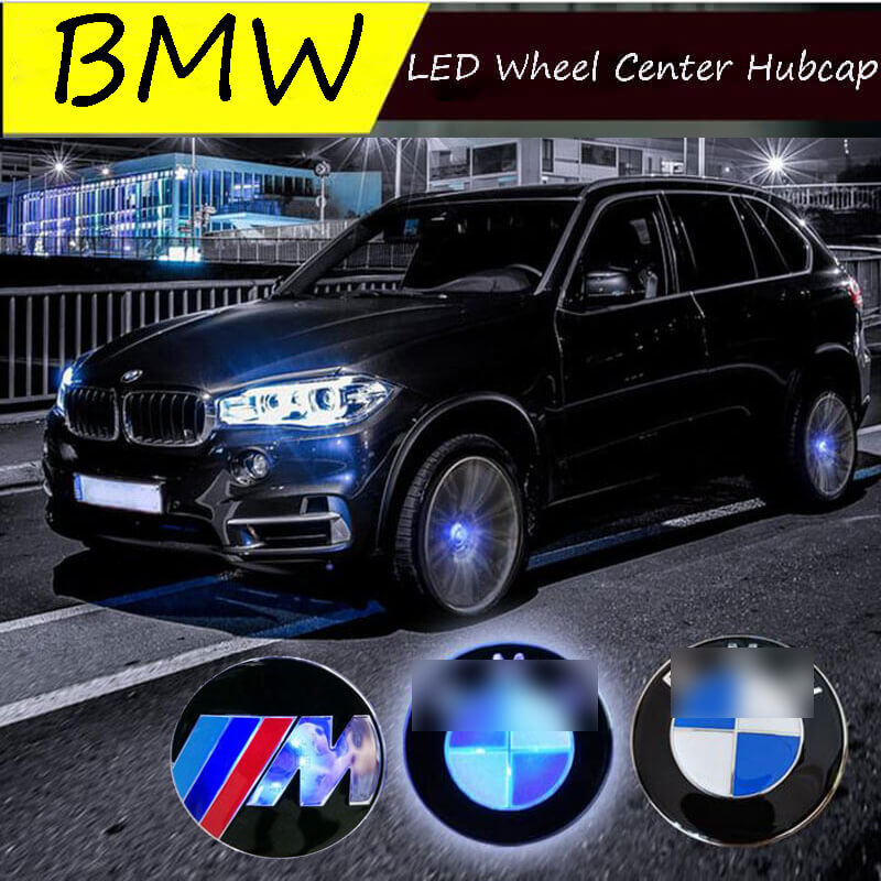 56MM 68MM BM-W Led Floating Wheel Center Caps Waterproof Blue Lights with B*M*W / M Logo