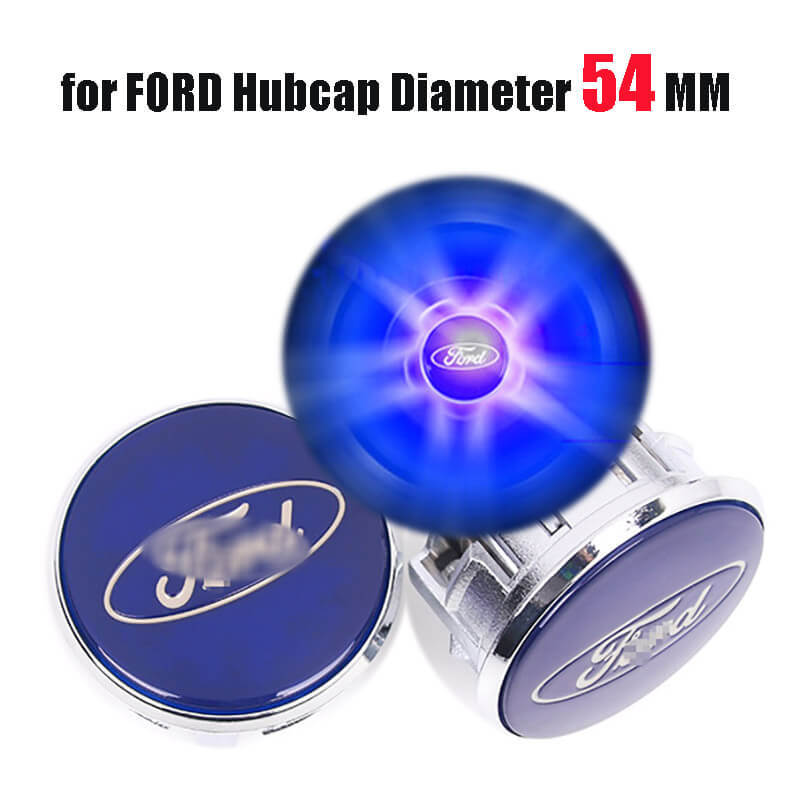 54mm Blue Lighted Ford Wheel Cap Emblem LED Floating Car Wheel Center Hub Caps for Focus Fusion Escort Taurus Kuga