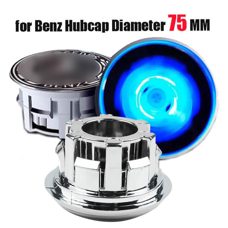 Waterproof Mercedes Benz LED Floating Wheel Hub Caps Plug and Play Wheel Center Hubcap Badge