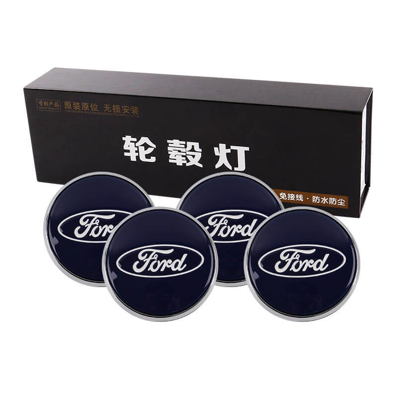 54mm Blue Lighted Ford Wheel Cap Emblem LED Floating Car Wheel Center Hub Caps for Focus Fusion Escort Taurus Kuga