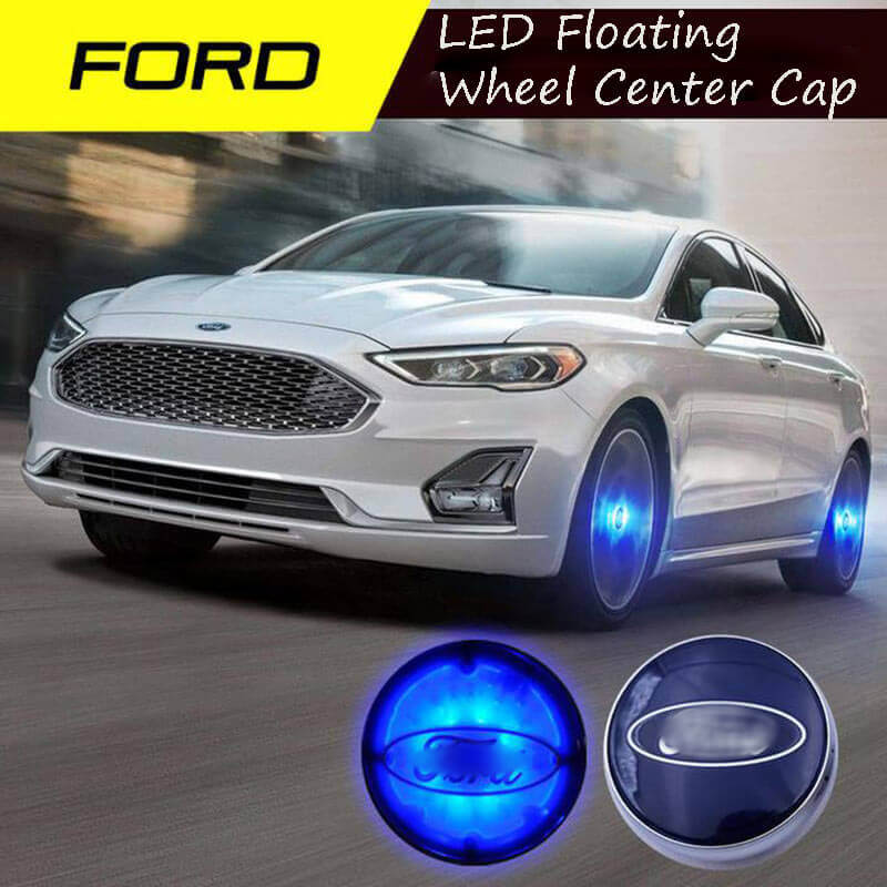 54mm Blue Lighted Ford Wheel Cap Emblem LED Floating Car Wheel Center Hub Caps for Focus Fusion Escort Taurus Kuga