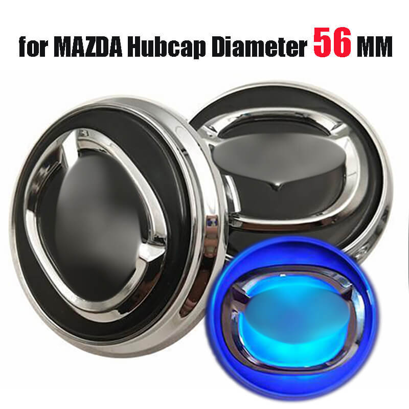 56MM MAZD*A Led Wheel Center Cap Cover Blue Light Floating Logo for Demio RX-8 CX5 CX8 CX4 CX3 MX5