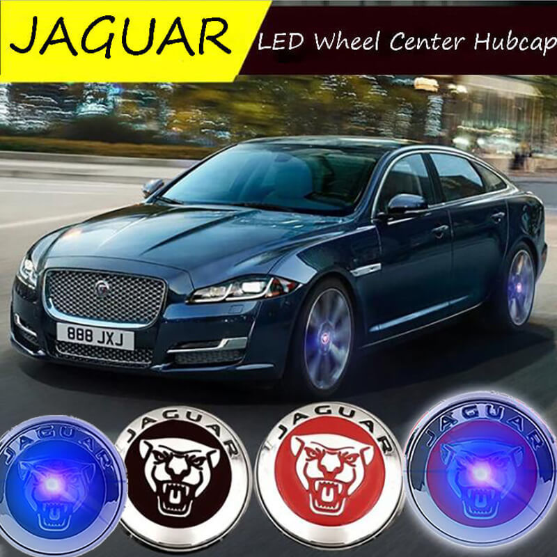 59mm Lighted Jagua*r Led Floating Wheel Center Caps Emblem Badge for XE XF XJ E-PACE F-PACE F-TYPE After 2012