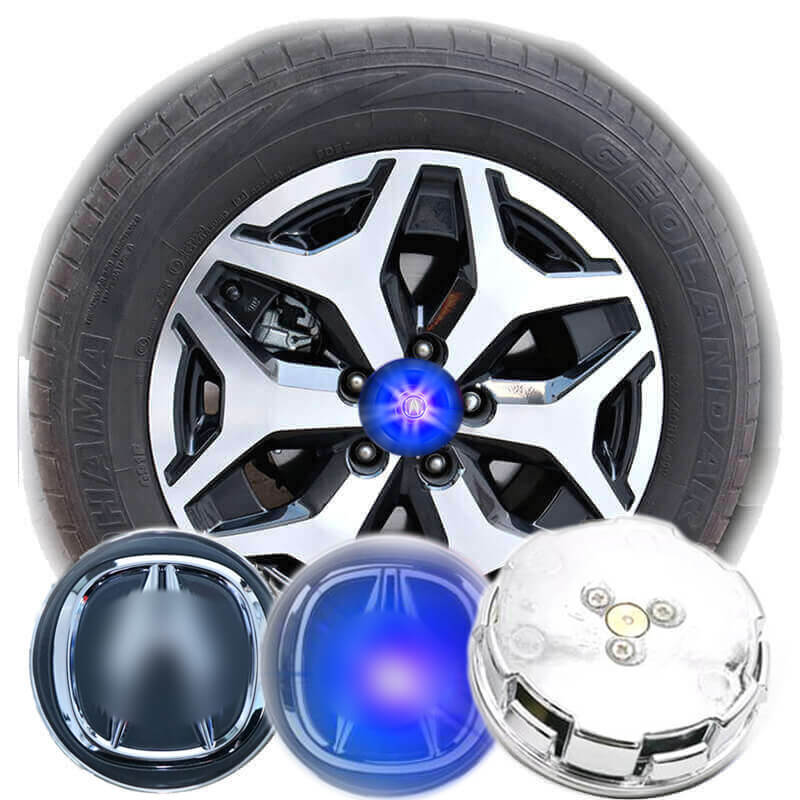 69mm ACURA LED Floating Logo Car Wheel Center Caps Blue Light Led Hub Cover Hub Light for ILX RLX MDX ZDX RDX NSX TSX RL TL