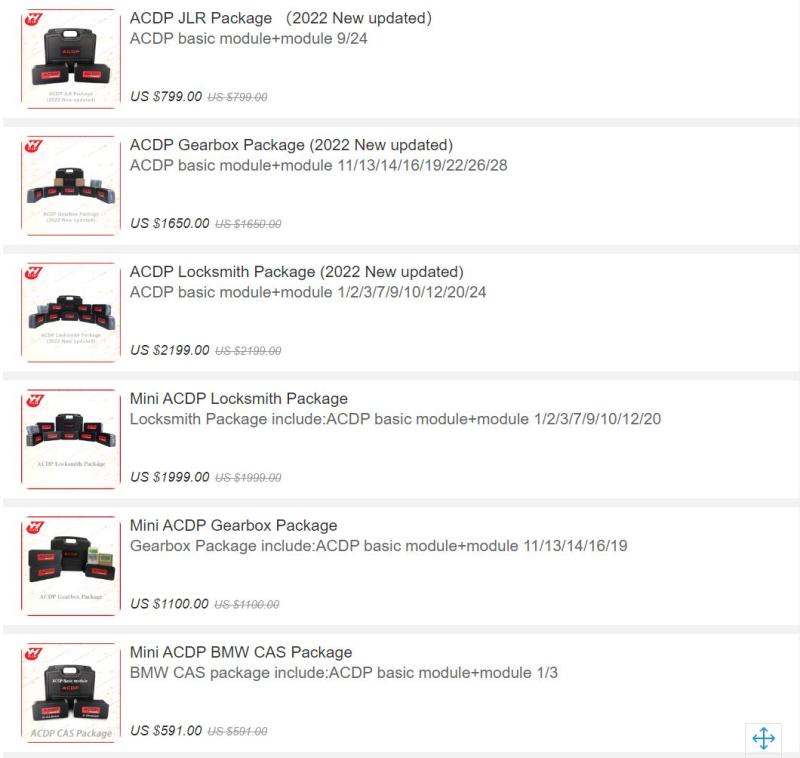 YH ACDP Packages - Basic Module + Modules #XX