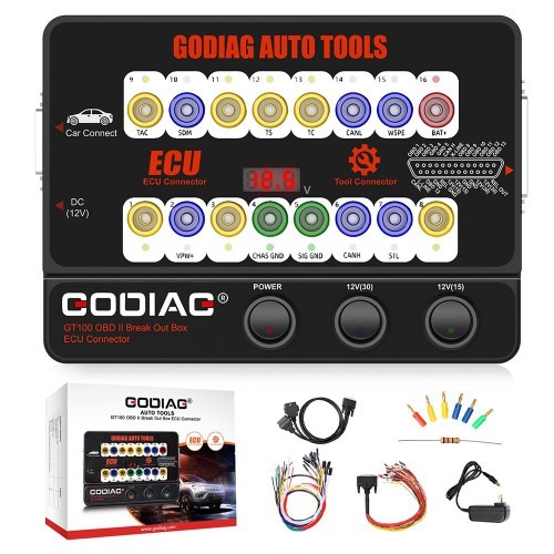 GODIAG GT100 GT100 Pro Test Platform OBDII Break Out Box ECU Connector /Protocol Communication Testing Tool