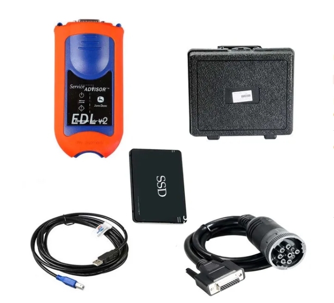 For John Deere EDLV2 EDLSCAN Construction Agriculture Machinery Diagnostic Tool Adapter with Service Advisor Software V5.3