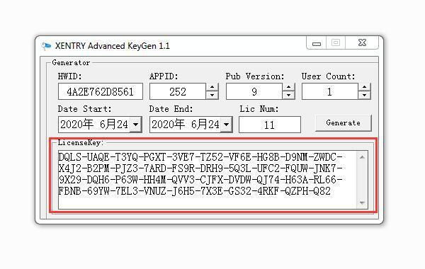 Mercedes Benz XENTRY Diagnostic Software Activation Service & Advanced KeyGen 1.1 Long Key Calculator