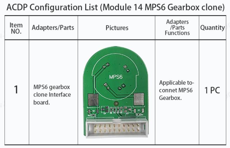 ACDP ACDP2 Module #14 for MPS6 Gearbox Clone