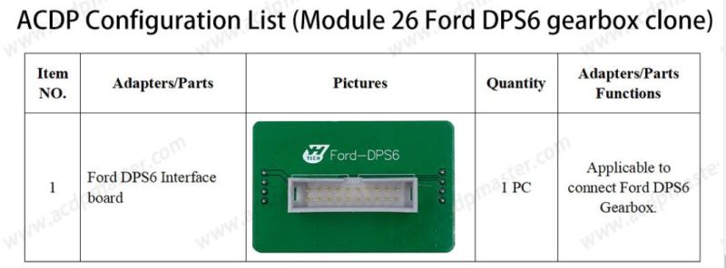 ACDP ACDP2 Module #26 for Ford DPS6 Gearbox Clone