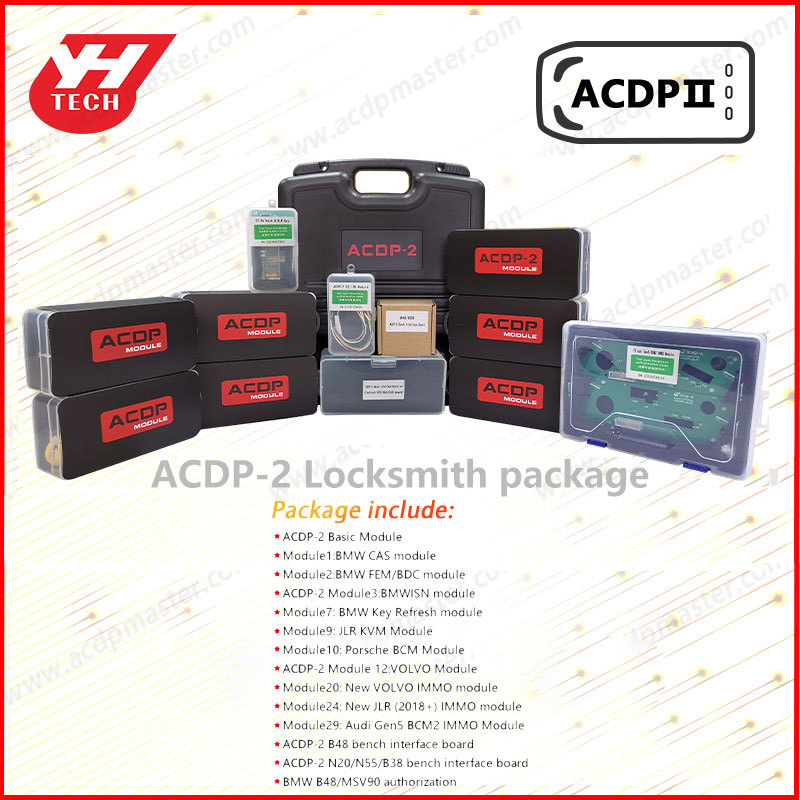 ACDP-2 Locksmith Package Immo Key Programming Modules Kit for Audi BMW JLR(Jaguar & Land Rover) Porsche Volvo