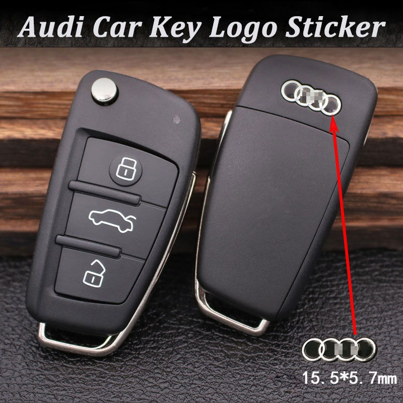 Metal Emblem Logo Sticker for Audi Flip Remote Key & Smart Keys Badge