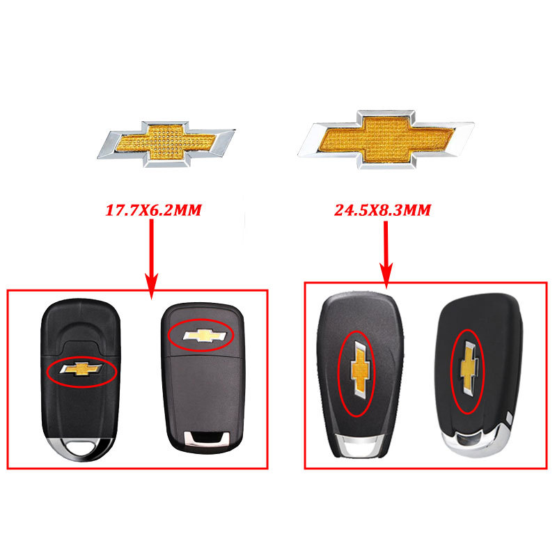 Metal Emblem Logo Sticker for Chevrolet Flip Key & Smart Remote Fobs Badge