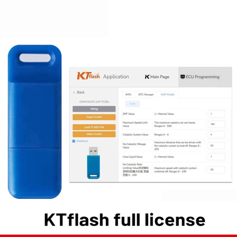 KTFlash Software Dongle for J2534 PCM Tool / Scanmatik/ K-T-M Tool, Can Add Delphi DCM6.2AP 7.1AP/MG1UXX/Simes MSVXX etc License