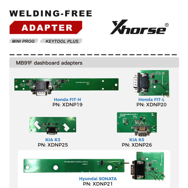 Xhorse Solder-Free Addapters Work with VVDI Prog/ MINI PROG and KEY TOOL PLUS