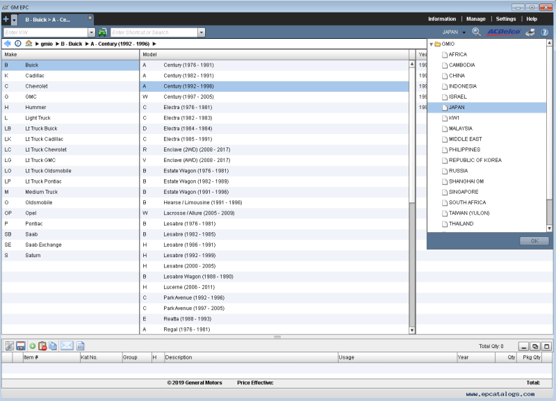 GM General Motors GMIO EPC for Asia-Pacific Region Car Parts Catalog Software Download & Installation