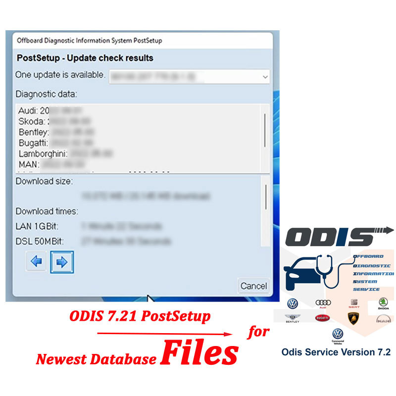 Newest Database Files ODIS Service Software V7.2.1 Update EU Postsetup 4200