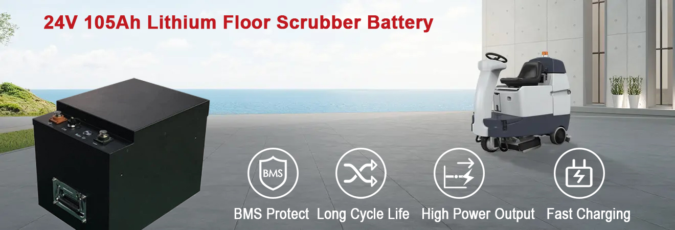 24V 105Ah LiFePO4 Lithium Floor Scrubber Battery