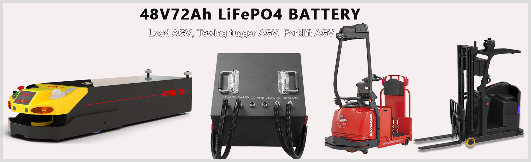 48V 72Ah Rechargeable Lithium LiFePO4 Battery Pack for AGV