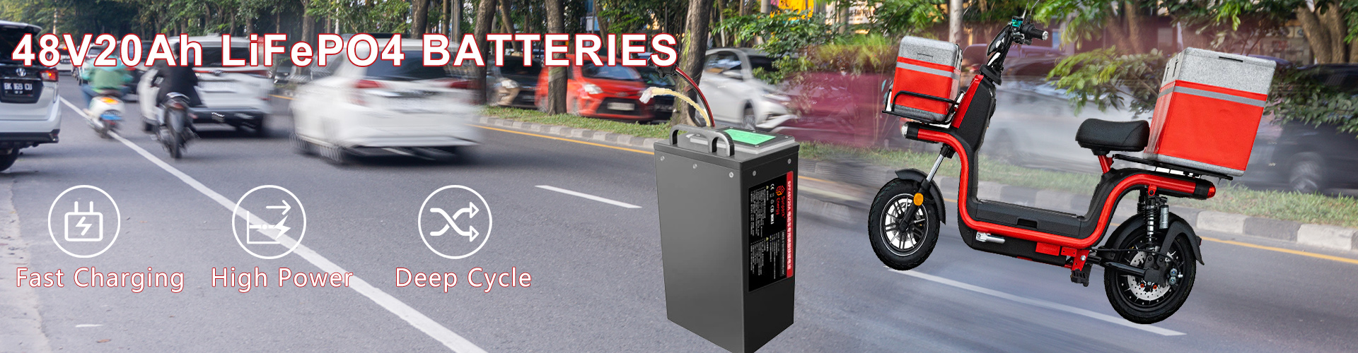 48V 20Ah Electric Bike Scooter LiFePO4 Battery
