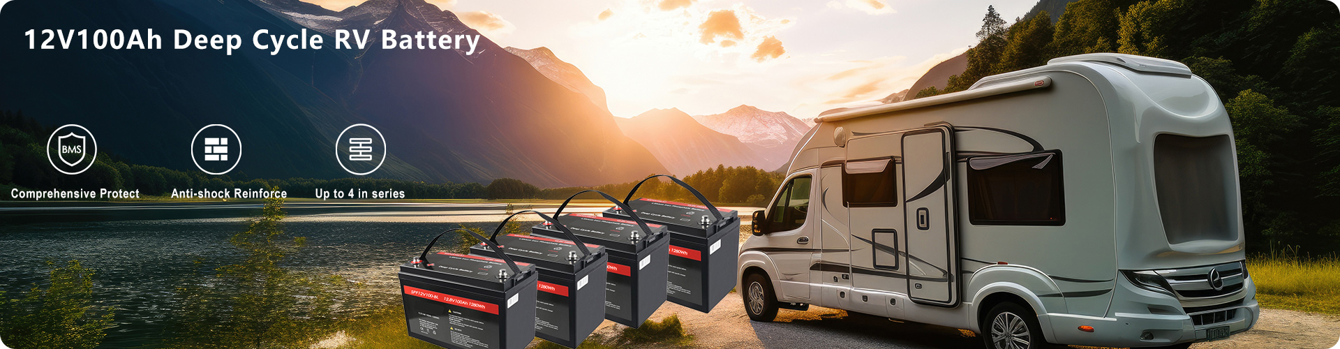 key features of 12V 100Ah LiFePO4 RV Bluetooth Battery