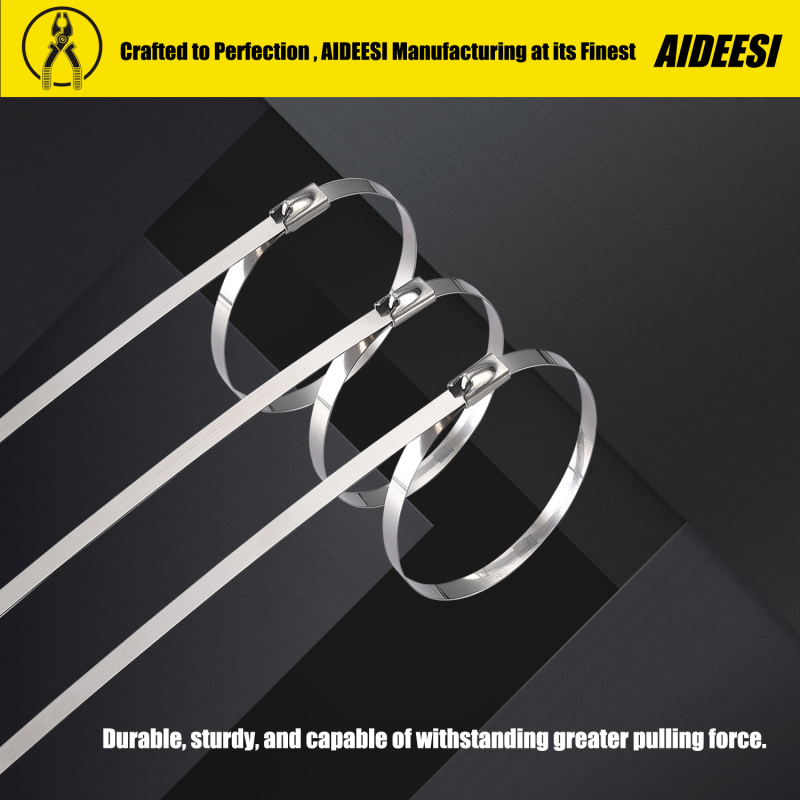 Metal Zip Ties 100pcs, 11.8 inches 304 Stainless Steel multi-purpose self-locking cable ties for machinery,vehicles, farms, pipes, roofs, cables, and outdoor, secure and durable solutions