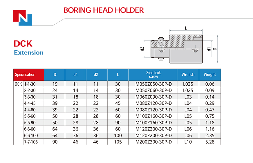 DCK Extension Boring Head Holder