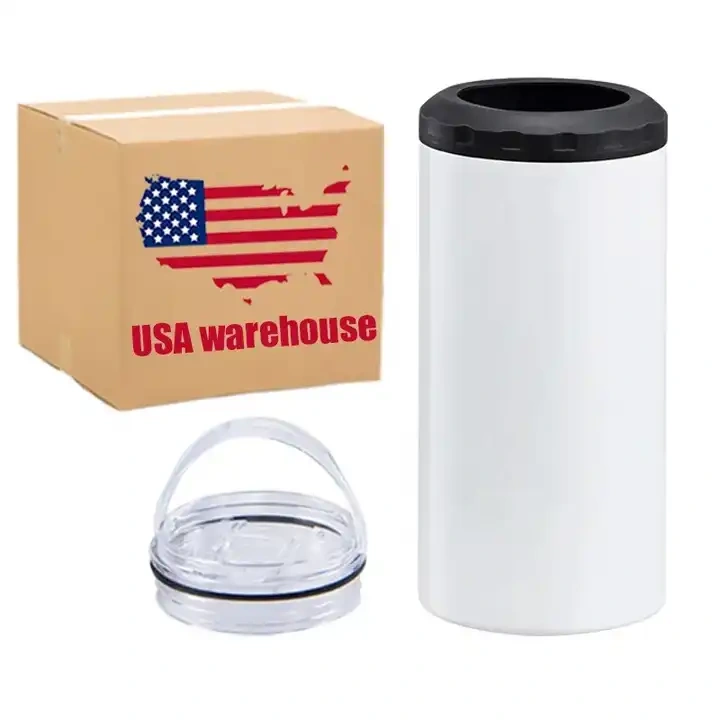 US Warehouse 4 In 1 16oz Blank Sublimation Can Cooler 25pcs/case