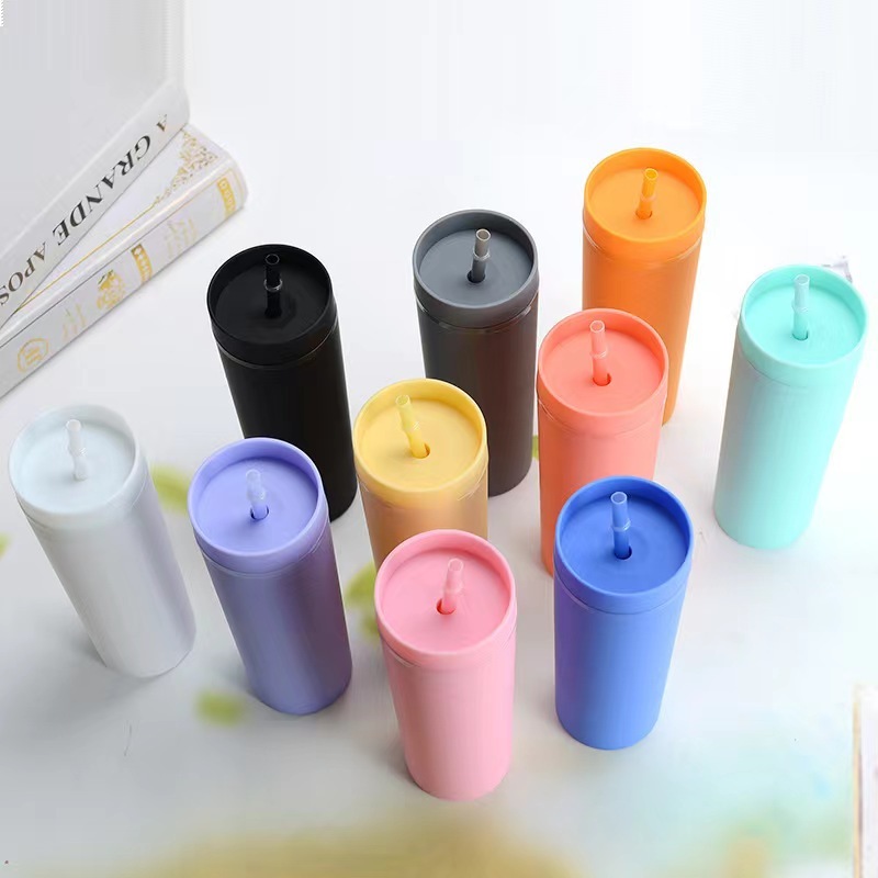 China RTS 16oz Plastic skinny tumbler 50pcs