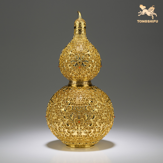 GOLD-PLATED FILIGREE LUCKY CALABASH