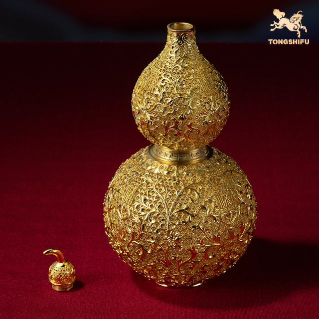 GOLD-PLATED FILIGREE LUCKY CALABASH