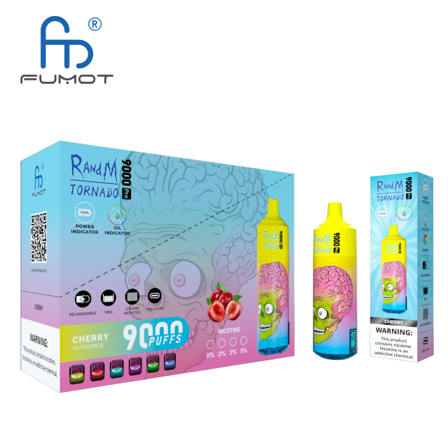 FUMOT RANDM TORNADO 9000 PRO DISPOSABLE VAPE DEVICE WITH BATTERY AND EJUICE DISPLAY WHOLESALE (9000 PUFFS)