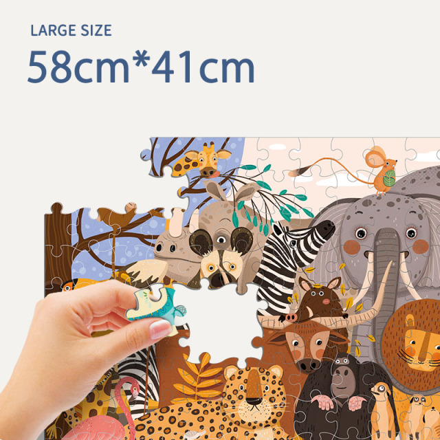 Wholesale educational toy Animals cardboard puzzle for kids