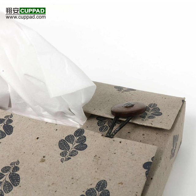 Customize Handmade recycled coffee grounds paper tissue box