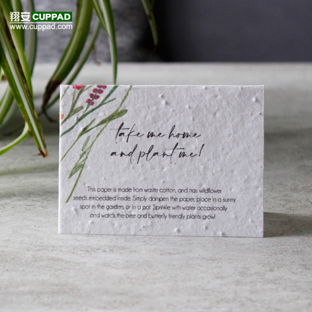 Hot Sale Custom Ecological Paper Thank You Cards Size Seed Paper Cards