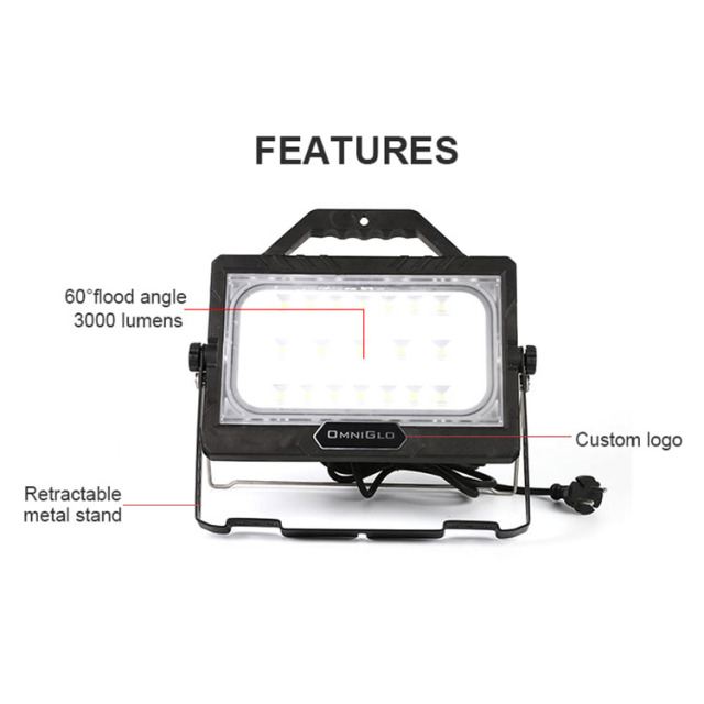 5000 lumen portable magnetic rechargeable task light outdoor stadium area work site lighting worklight