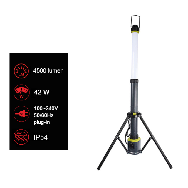 360 Degree 4500 lumen LED Tripod Work Light IP54 High strength waterproof Outdoor Portable