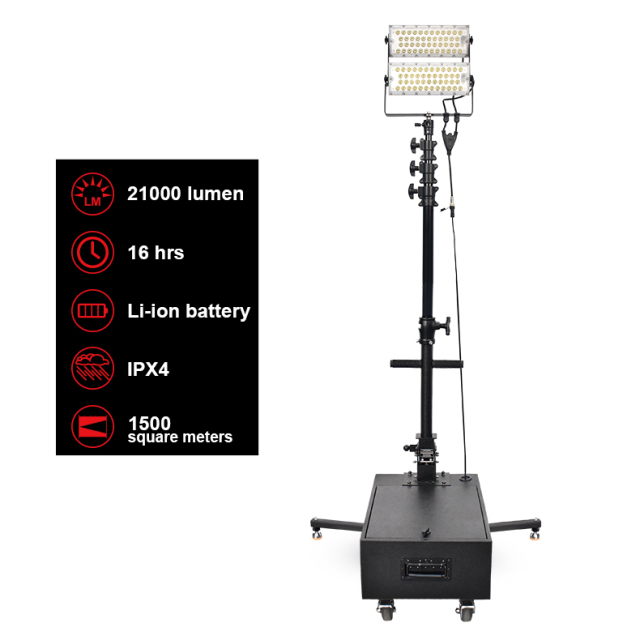 Led Portable Emergency Lighting System Tower Type With Battery Bank Mobile Led Solar Light Tower