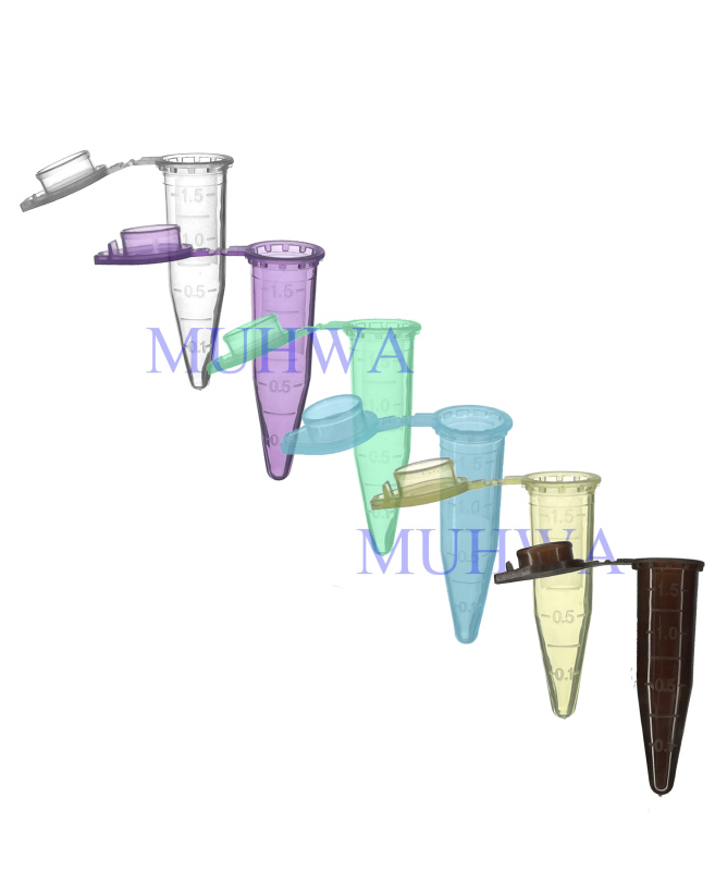 MUHWA 500 PCS Polypropylene Graduated Microcentrifuge Tubes with Snap Cap, 1.5ML Micro Test Tubes Conical Microtube Sample Vial for Laboratory