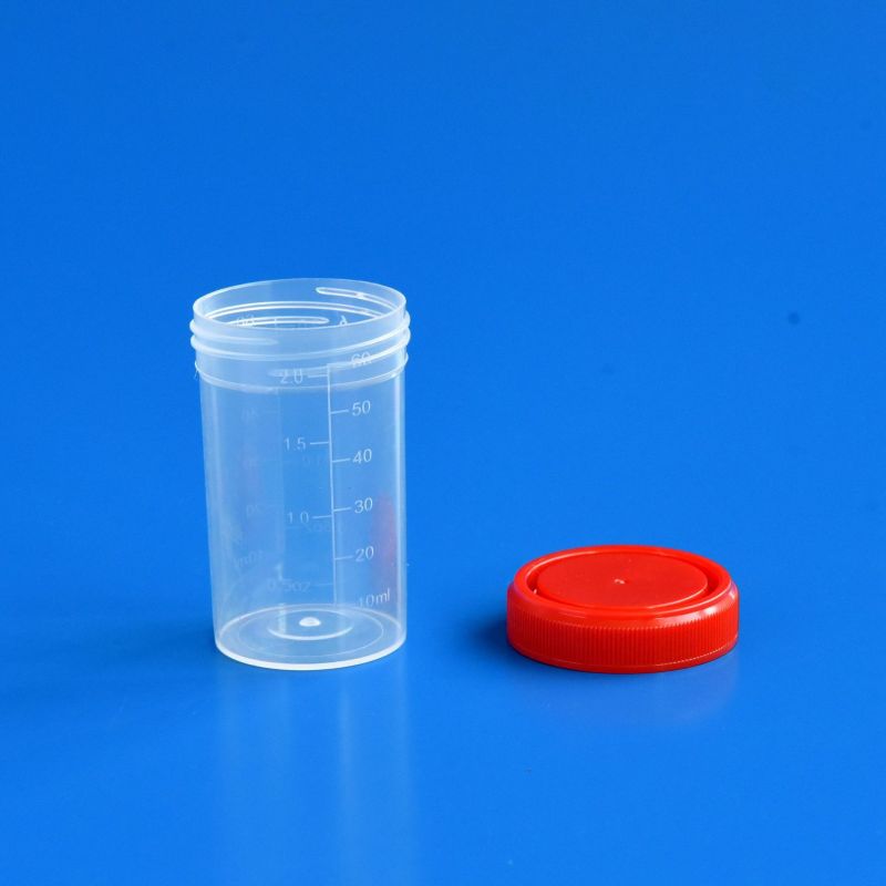 Disposable Specimen Cups Urine Cups 60ml Specimen Containers with Leak Proof Screw on Single
