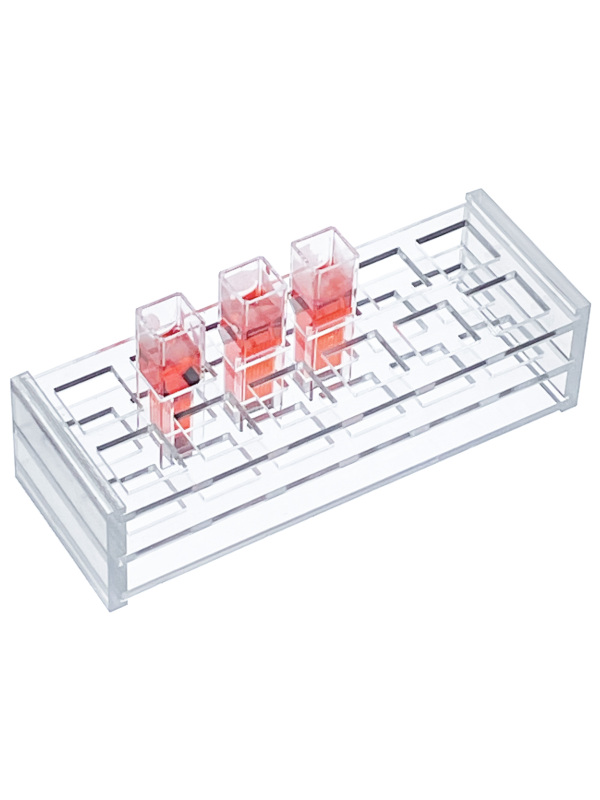 MUHWA Acrylic Cuvette Holder for 10mm Optical Path Cuvette, 12-Places, Pack of One