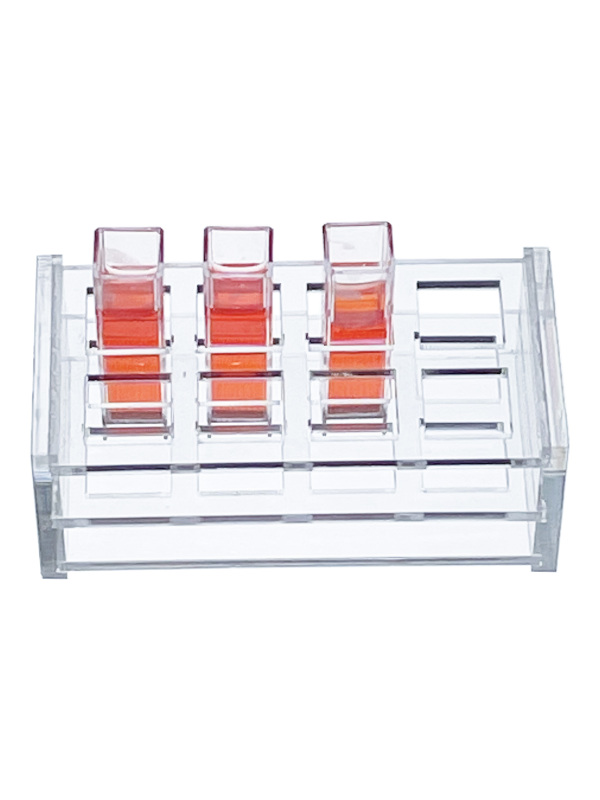 MUHWA Acrylic Cuvette Holder for 10mm Optical Path Cuvette, 8-Places, Pack of One