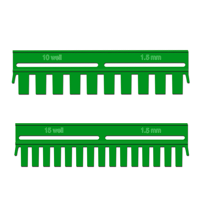 MUHWA combs for Bio-Rad Min-PROTEAN Electrophoresis Cell, use with 0.75 mm glass plates,  Pack of 5