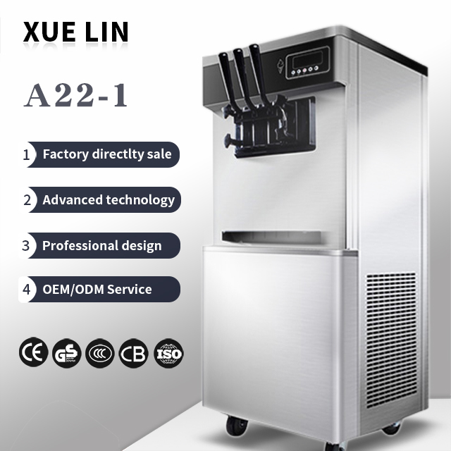 XUELIN Commercial Soft Serve Ice Cream Machine 3 Flaver Vertical Stainless Steel Ice Machine ODM OEM