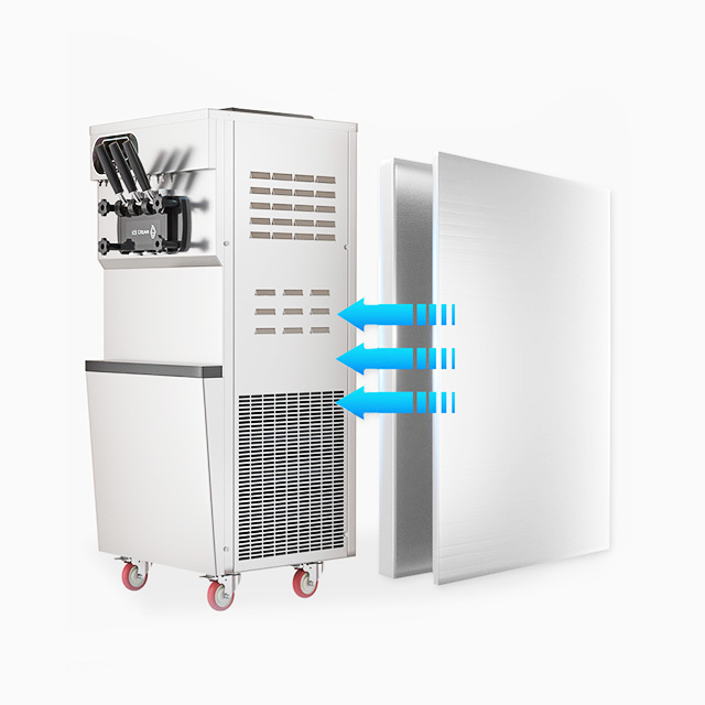 XUELIN Commercial Ice Cream Machine 3 Flaver Vertical Stainless Steel Dual System Continuous Work ODM OEM