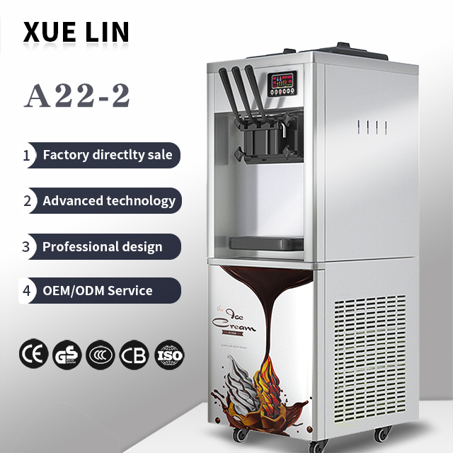 XUELIN Commercial Soft Serve Ice Cream Machine 3 Flaver Vertical Stainless Steel Ice Cream Maker Machine ODM OEM