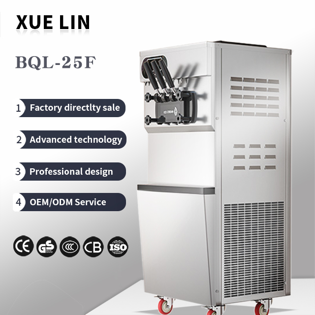 XUELIN Commercial Ice Cream Machine 3 Flaver Vertical Stainless Steel Panasonic Compressor ODM OEM