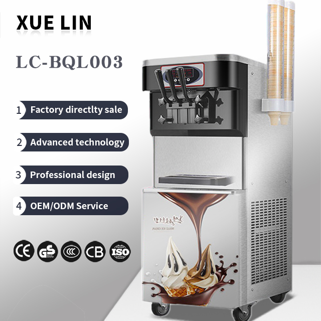 XUELIN Top Sale Commercial Soft Ice Cream Machine 3 Flaver Vertical Stainless Steel ODM OEM
